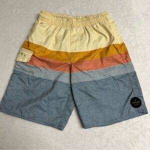 Rip Curl Kids Swim Trunks‎ - Yellow, Orange, Blue - Side Pocket Logo Size Small